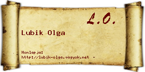 Lubik Olga névjegykártya